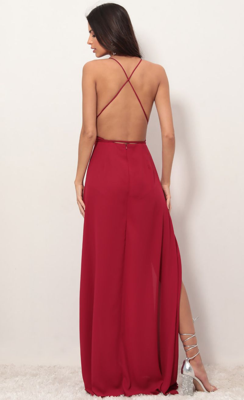 Picture Allure Sequin Maxi Dress in Merlot. Source: https://media.lucyinthesky.com/data/Apr19_1/800xAUTO/781A0252.JPG