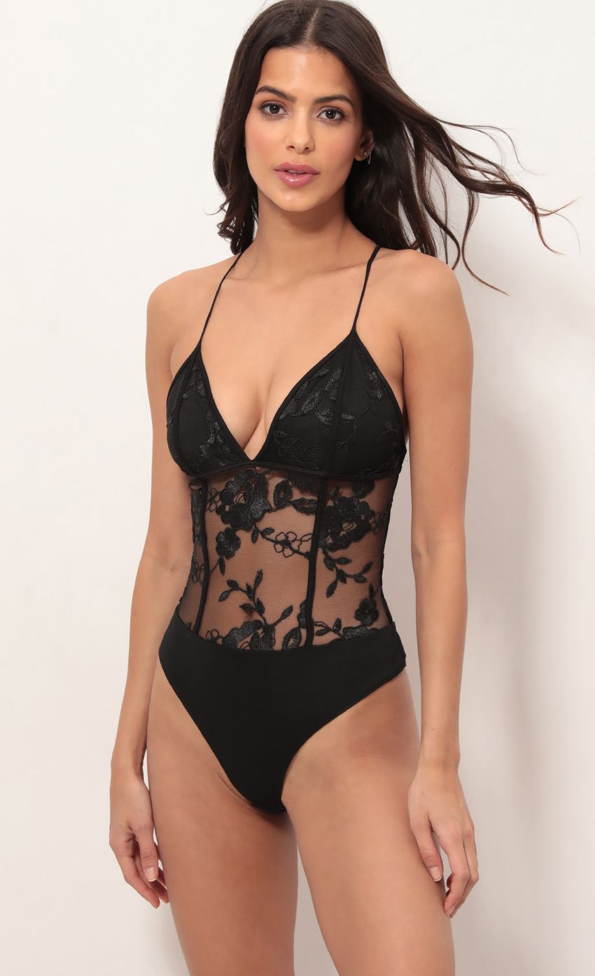 Picture Loveable Lace Bodysuit in Black. Source: https://media.lucyinthesky.com/data/Apr19_1/850xAUTO/781A2137.JPG