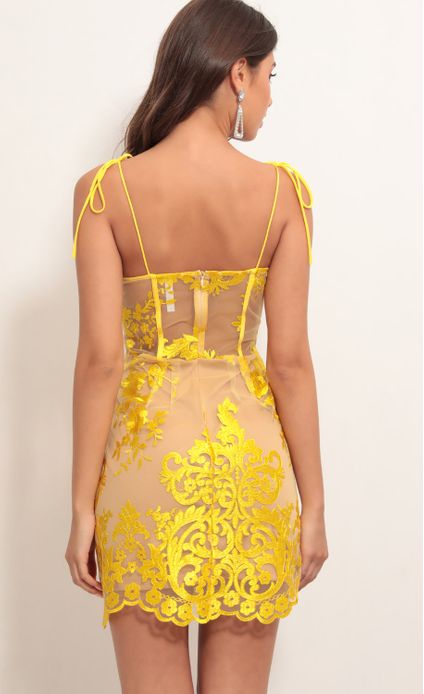 yellow corset dress