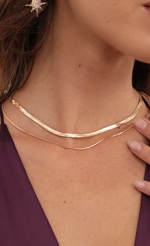 Double Snake Chain Necklace set