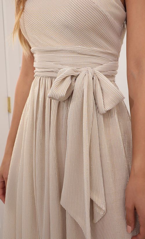 Picture Olympia One Shoulder Pleated Dress in Gold. Source: https://media.lucyinthesky.com/data/Apr21_1/500xAUTO/AT2A5009.JPG