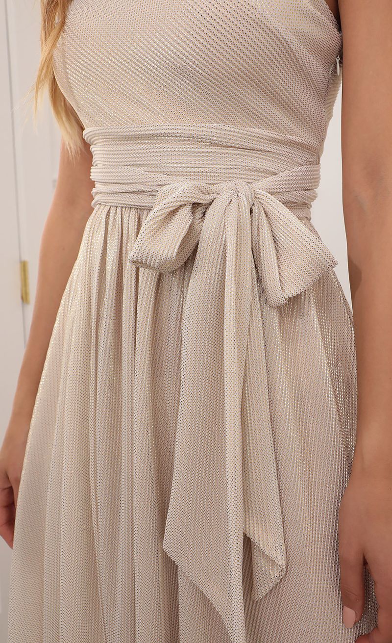 Picture Olympia One Shoulder Pleated Dress in Gold. Source: https://media.lucyinthesky.com/data/Apr21_1/800xAUTO/AT2A5009.JPG