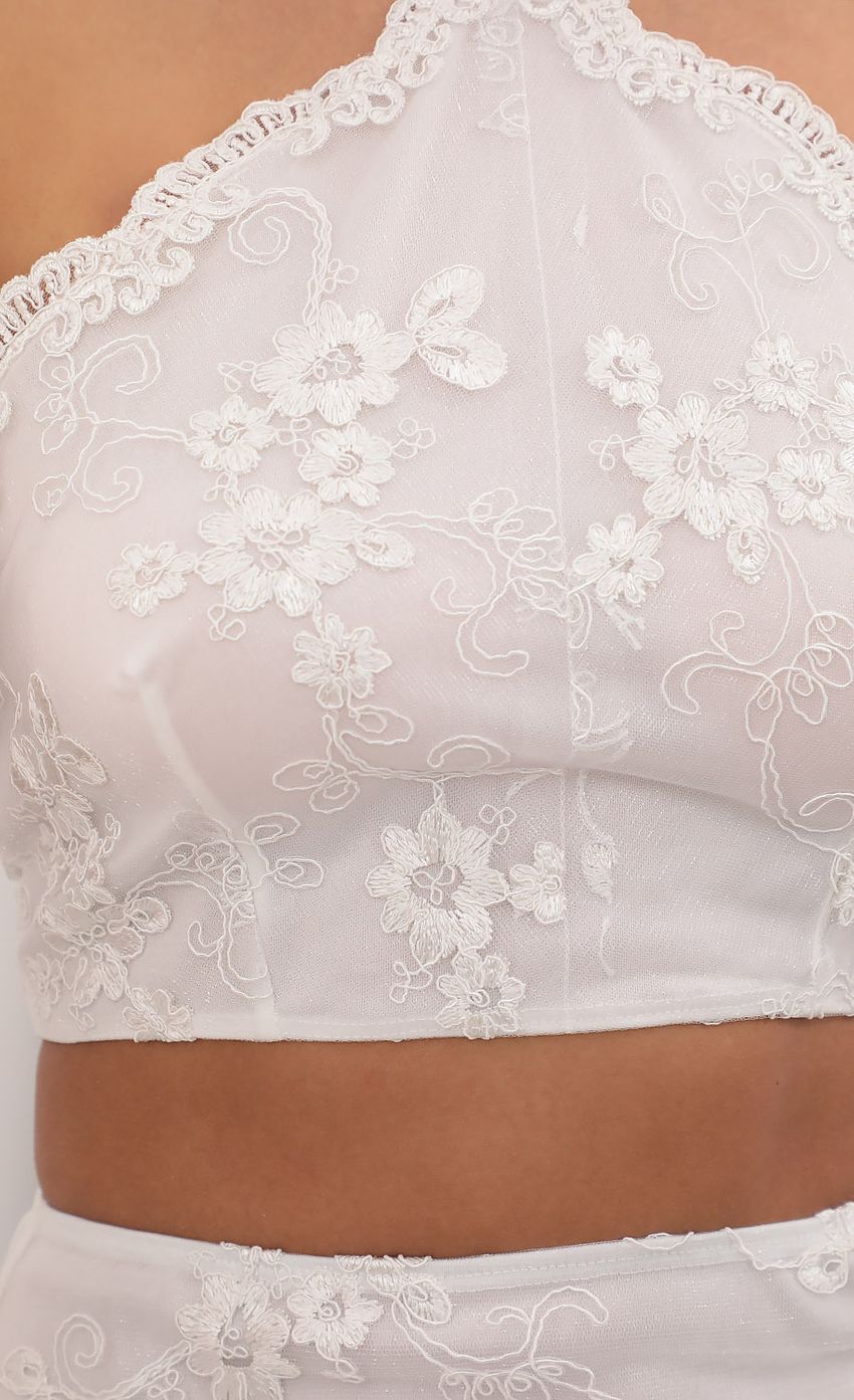 Picture Whitley Lace Halter Set in White. Source: https://media.lucyinthesky.com/data/Apr21_1/850xAUTO/AT2A8398.JPG