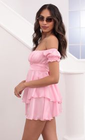 Picture thumb Mariana Ruched Wrap Tie Romper in Satin Pink. Source: https://media.lucyinthesky.com/data/Apr21_2/170xAUTO/1V9A0068.JPG