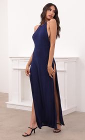 Picture thumb Luna Long Drape Back Dress in Navy. Source: https://media.lucyinthesky.com/data/Apr21_2/170xAUTO/1V9A7725.JPG