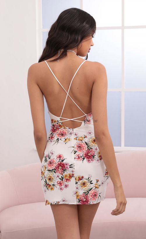 Picture Love Lies Chiffon Dress in White Floral. Source: https://media.lucyinthesky.com/data/Apr21_2/500xAUTO/1V9A4553.JPG