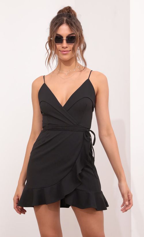 Picture Carisa Ruffle Dress in Black. Source: https://media.lucyinthesky.com/data/Apr21_2/500xAUTO/1V9A8463.JPG