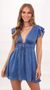 Picture Vivian Washed Satin Plunge A-line Dress in Blue. Source: https://media.lucyinthesky.com/data/Apr21_2/50x90/1V9A1481.JPG