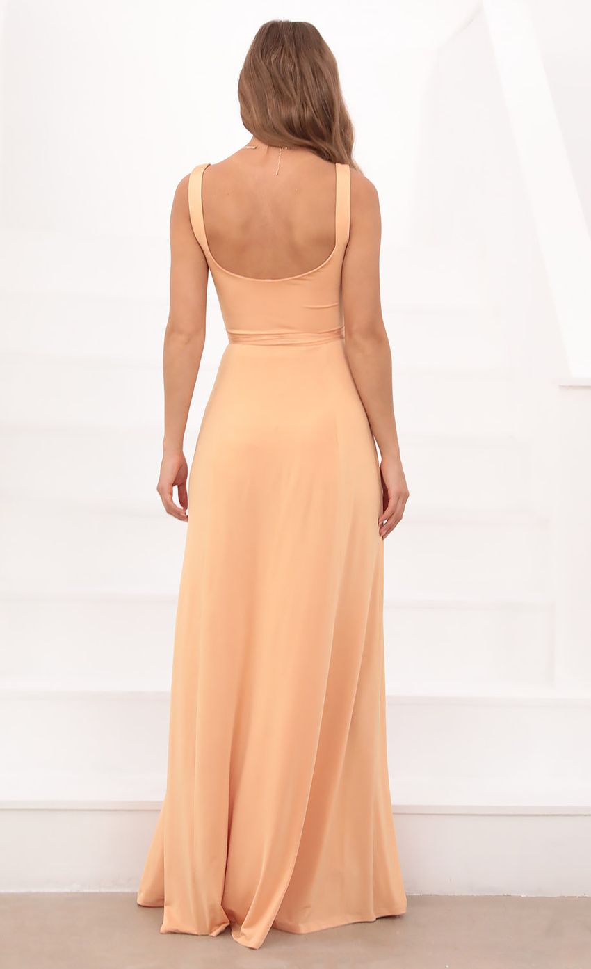 Picture Jesse Front Tie Maxi Dress in Tangerine. Source: https://media.lucyinthesky.com/data/Apr21_2/850xAUTO/1V9A3453.JPG