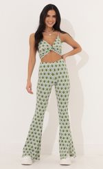 Picture Oaklynn Two Piece Set in Green Geo Print. Source: https://media.lucyinthesky.com/data/Apr22_1/150xAUTO/1V9A35401.JPG