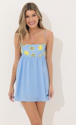 Picture Julianna Lemon Baby Doll Dress in Blue. Source: https://media.lucyinthesky.com/data/Apr22_1/150xAUTO/1V9A7402.JPG