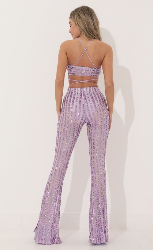 Picture Peony Sequin Two Piece Set In Purple. Source: https://media.lucyinthesky.com/data/Apr22_1/500xAUTO/1V9A5151.JPG