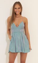 Picture Janine Fit and Flare Dress in Green. Source: https://media.lucyinthesky.com/data/Apr22_2/150xAUTO/1V9A7681.JPG