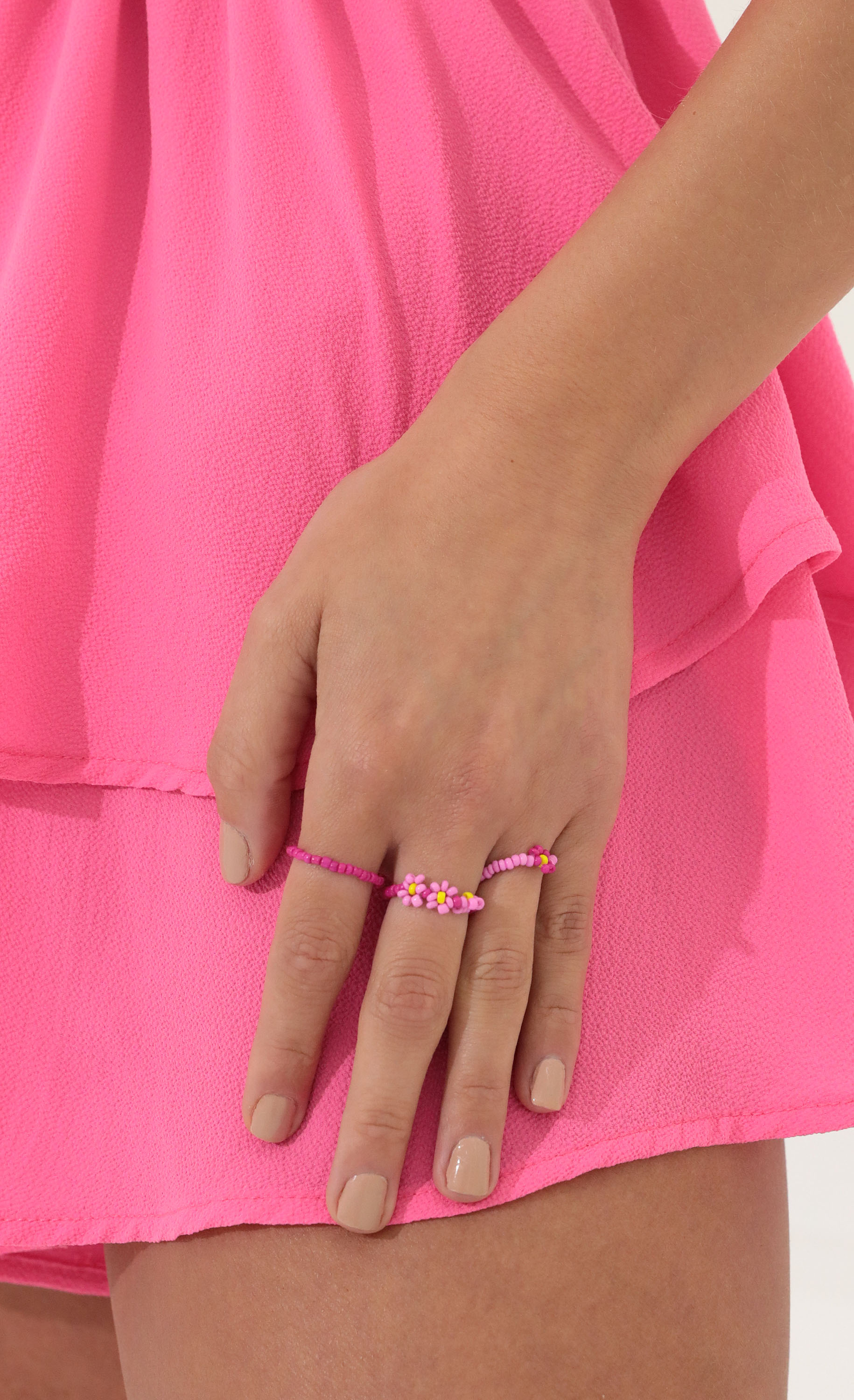 Flowers in the Field Ring Set in Pink