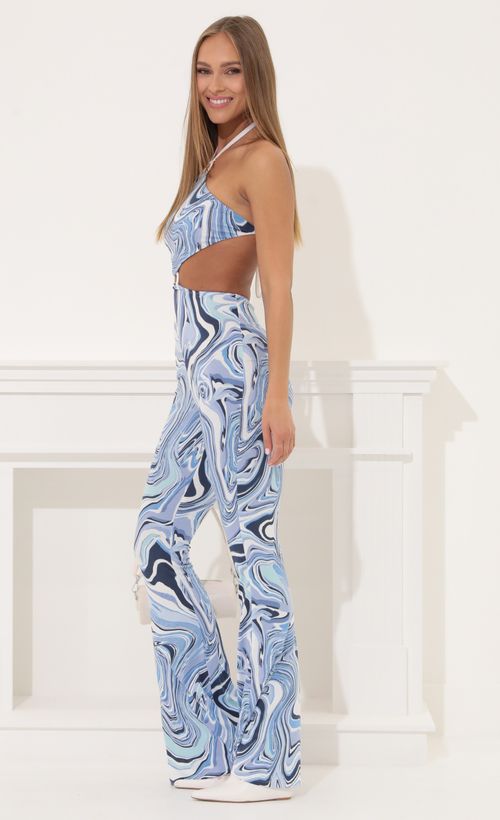 Picture Cecilia Halter Jumpsuit in Blue Swirl. Source: https://media.lucyinthesky.com/data/Apr22_2/500xAUTO/1V9A6450.JPG
