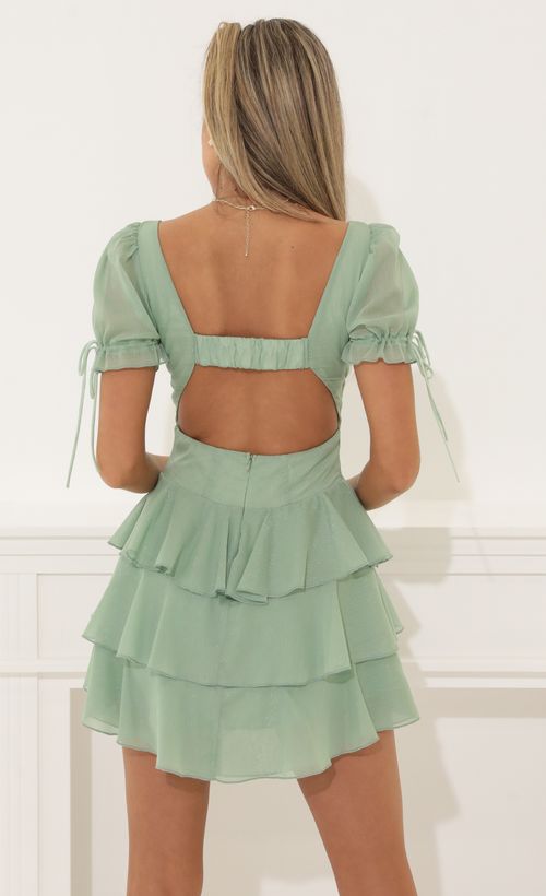 Picture Ivy Ruffle Corset Dress in Green. Source: https://media.lucyinthesky.com/data/Apr22_2/500xAUTO/1V9A7279.JPG