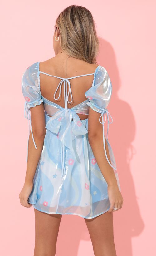 Picture Emerson Baby Doll Dress in Blue Floral Organza. Source: https://media.lucyinthesky.com/data/Apr22_2/500xAUTO/1V9A8623.JPG