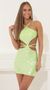 Picture Katie Cutout Bodycon Dress in Green Shimmer. Source: https://media.lucyinthesky.com/data/Apr22_2/50x90/1V9A2455.JPG