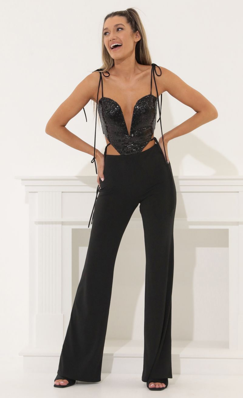 Picture Kordyn Cutout Jumpsuit in Black. Source: https://media.lucyinthesky.com/data/Apr22_2/800xAUTO/1V9A57831.JPG