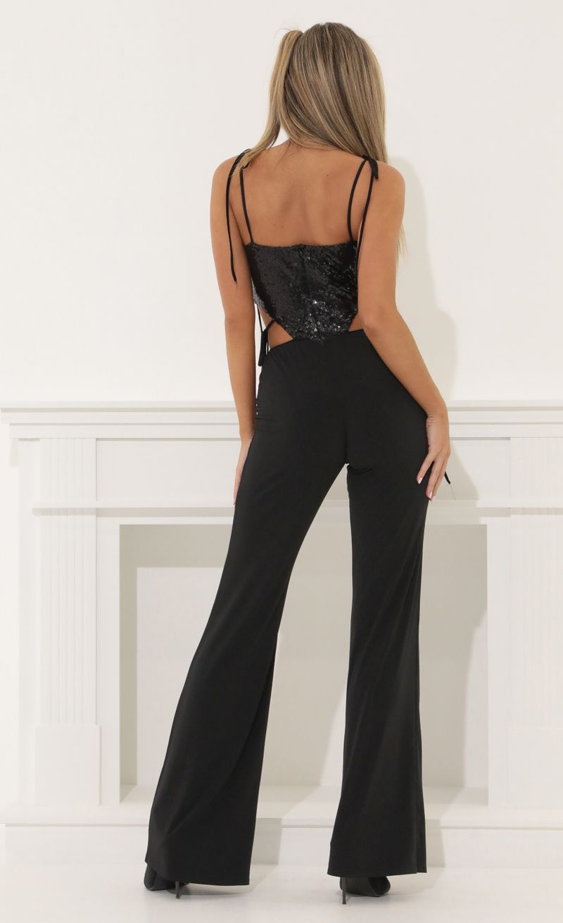 Picture Kordyn Cutout Jumpsuit in Black. Source: https://media.lucyinthesky.com/data/Apr22_2/800xAUTO/1V9A5905.JPG