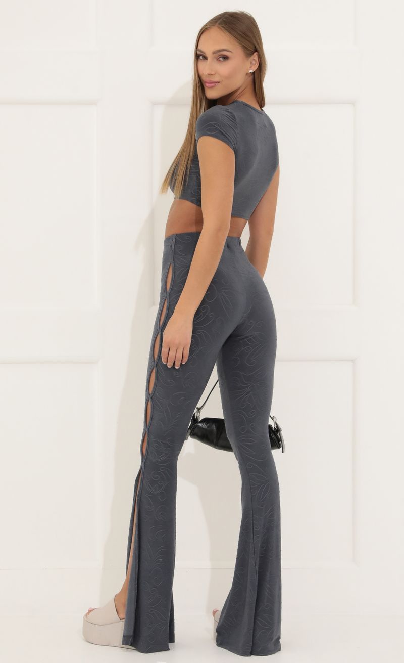 Picture Arden Cutout Two Piece Set in Charcoal. Source: https://media.lucyinthesky.com/data/Apr22_2/800xAUTO/1V9A7008.JPG