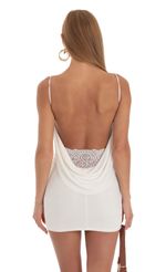 Picture Mira Lace Open Back Dress in White. Source: https://media.lucyinthesky.com/data/Apr23/150xAUTO/40832224-90a3-4b68-9cff-7883f98d8add.jpg