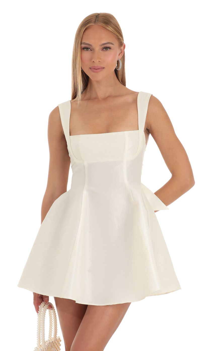 Picture Foxie Fit and Flare Dress in Ivory. Source: https://media.lucyinthesky.com/data/Apr23/850xAUTO/201d070c-34ec-45cf-95ed-3e9252064e4b.jpg