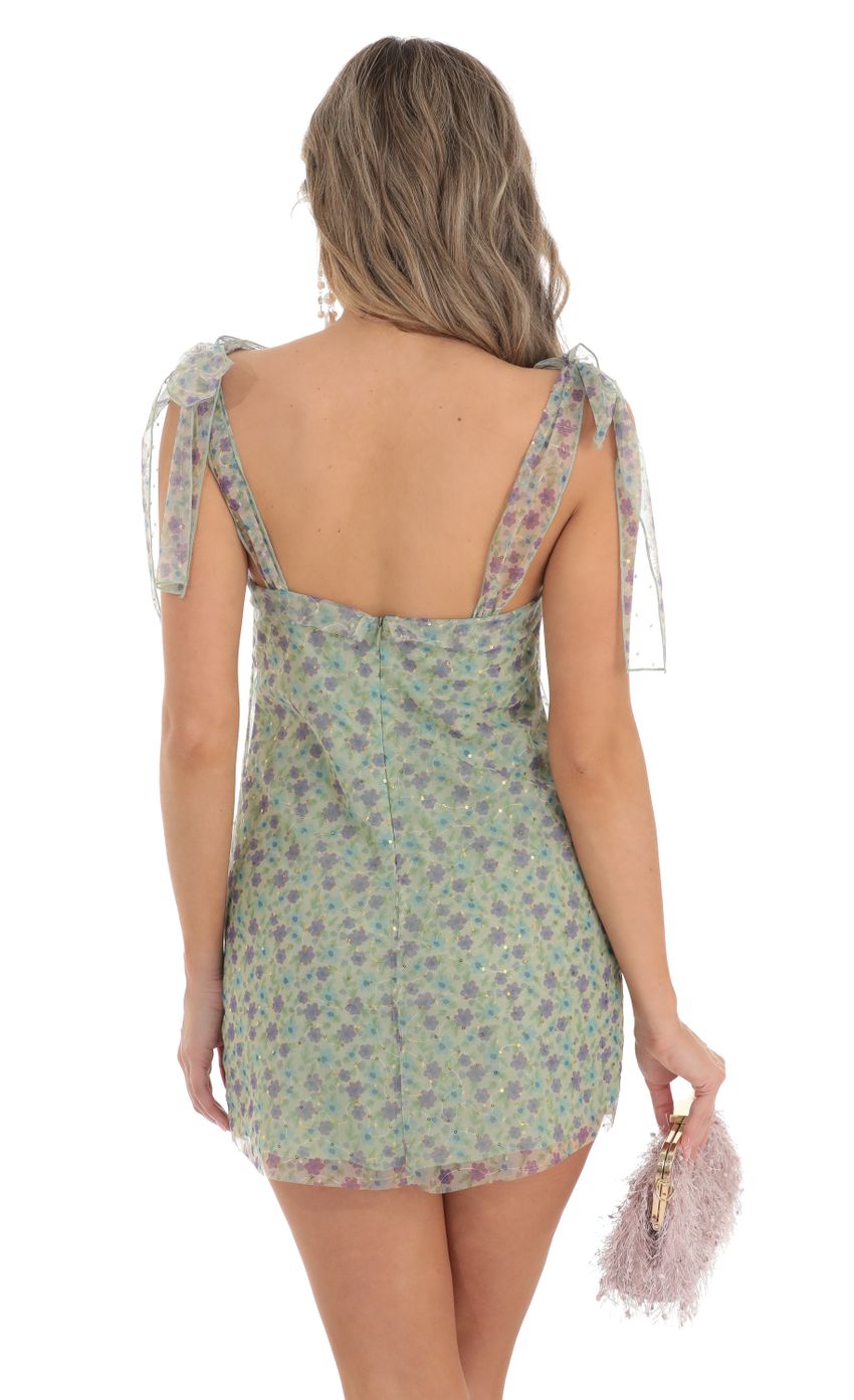 Picture Mariama Sequin Floral Dress in Green. Source: https://media.lucyinthesky.com/data/Apr23/850xAUTO/52d4ac71-4bd9-471b-8eff-4a1dfff7b6fb.jpg
