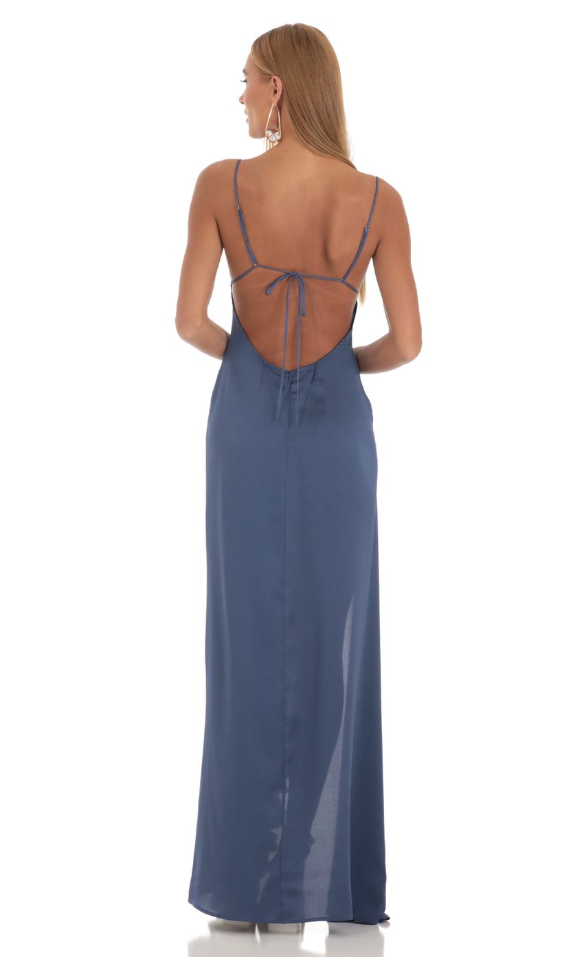 Picture Siobhán Satin Ruffle Maxi Dress in Blue. Source: https://media.lucyinthesky.com/data/Apr23/850xAUTO/c444c4fa-aa13-49ab-83a9-fc774acce5ed.jpg