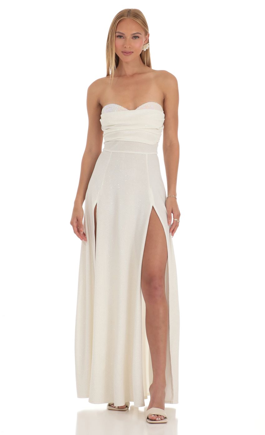 Picture Sandi Shimmer Sequin Velvet Maxi Dress in White. Source: https://media.lucyinthesky.com/data/Apr23/850xAUTO/e2bf8a1e-1614-449d-b539-17cb8c3a1515.jpg