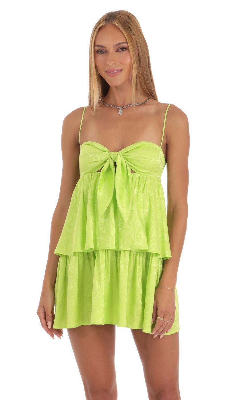 Picture Irena Jacquard Ruffle Dress in Neon Green. Source: https://media.lucyinthesky.com/data/Apr23/850xAUTO/f7c1c458-3810-4947-afde-c5f2ba3d3afb.jpg