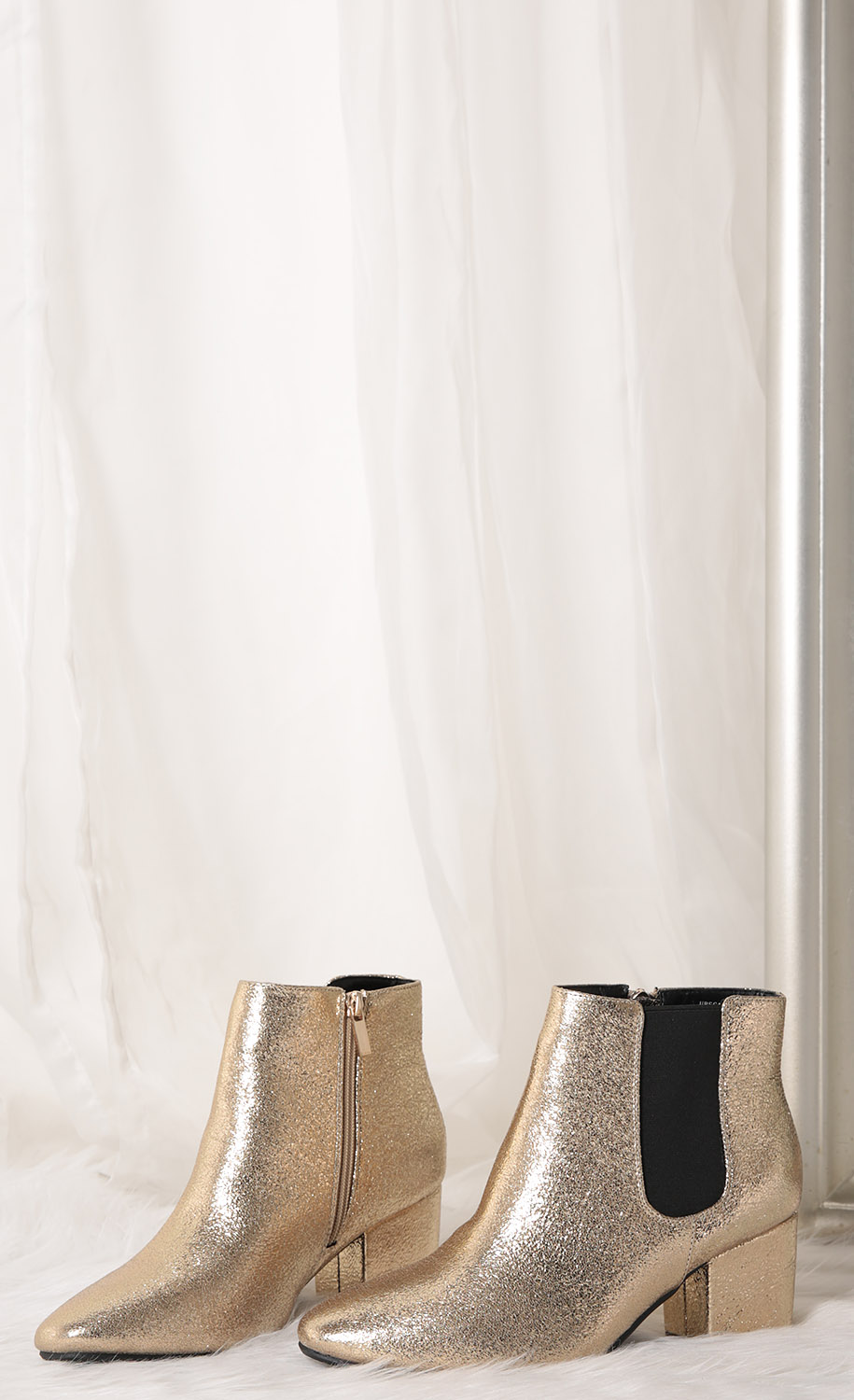 > Stay Gold Glitter Ankle Booties
