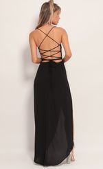 Picture Chiffon Luxe Maxi Dress in Black. Source: https://media.lucyinthesky.com/data/Aug19_1/150xAUTO/781A7982.JPG