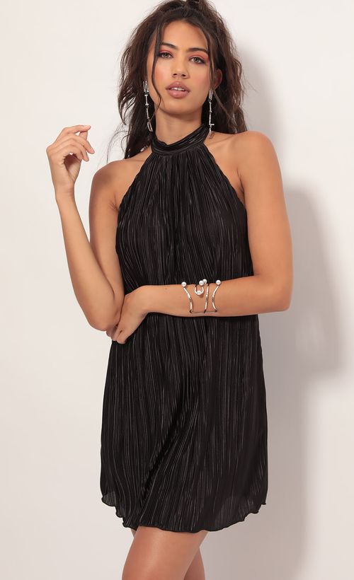 Picture Midnight Satin Halter Dress in Black. Source: https://media.lucyinthesky.com/data/Aug19_1/500xAUTO/781A4386.JPG