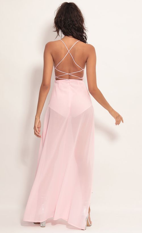 Picture Kaylen Lace Maxi Dress in Light Pink. Source: https://media.lucyinthesky.com/data/Aug19_1/500xAUTO/781A4910.JPG