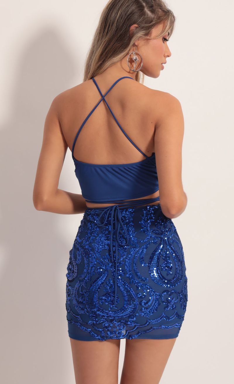 Picture Princess Abstract Sequin Set in Royal Blue. Source: https://media.lucyinthesky.com/data/Aug19_1/800xAUTO/781A7929.JPG