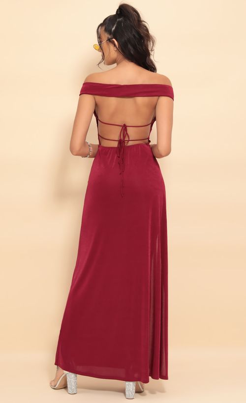 Picture Dianna Luxe Maxi Dress in Merlot. Source: https://media.lucyinthesky.com/data/Aug19_2/500xAUTO/781A8351.JPG