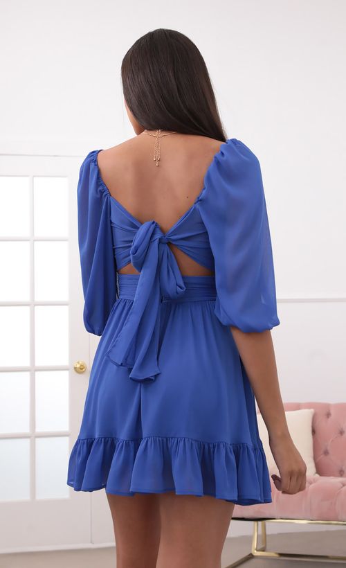 Picture Neia Ruffle Dress in Royal Blue. Source: https://media.lucyinthesky.com/data/Aug20_1/500xAUTO/781A27141.JPG