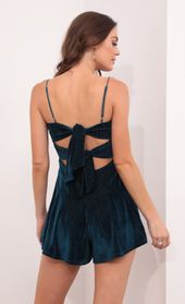 Picture thumb Juliana Cutout Romper in Turquoise Velvet. Source: https://media.lucyinthesky.com/data/Aug21_1/170xAUTO/1V9A3856.JPG