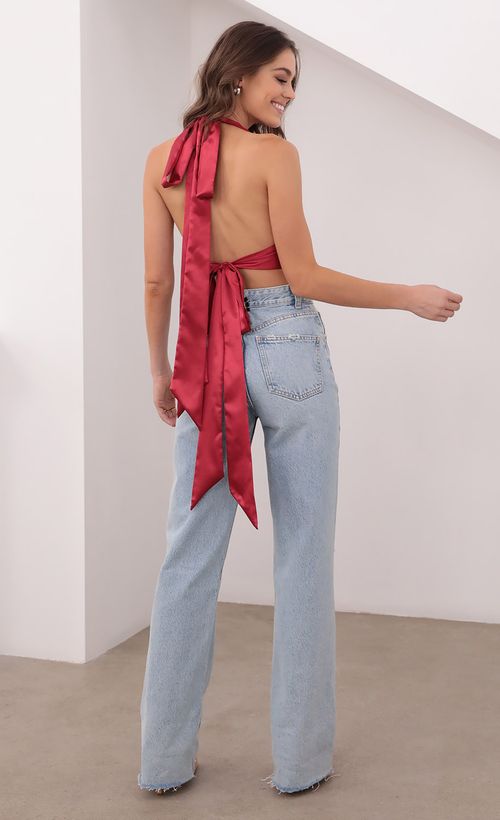 Picture Rowan Satin Top In Red. Source: https://media.lucyinthesky.com/data/Aug21_1/500xAUTO/1V9A1004.JPG