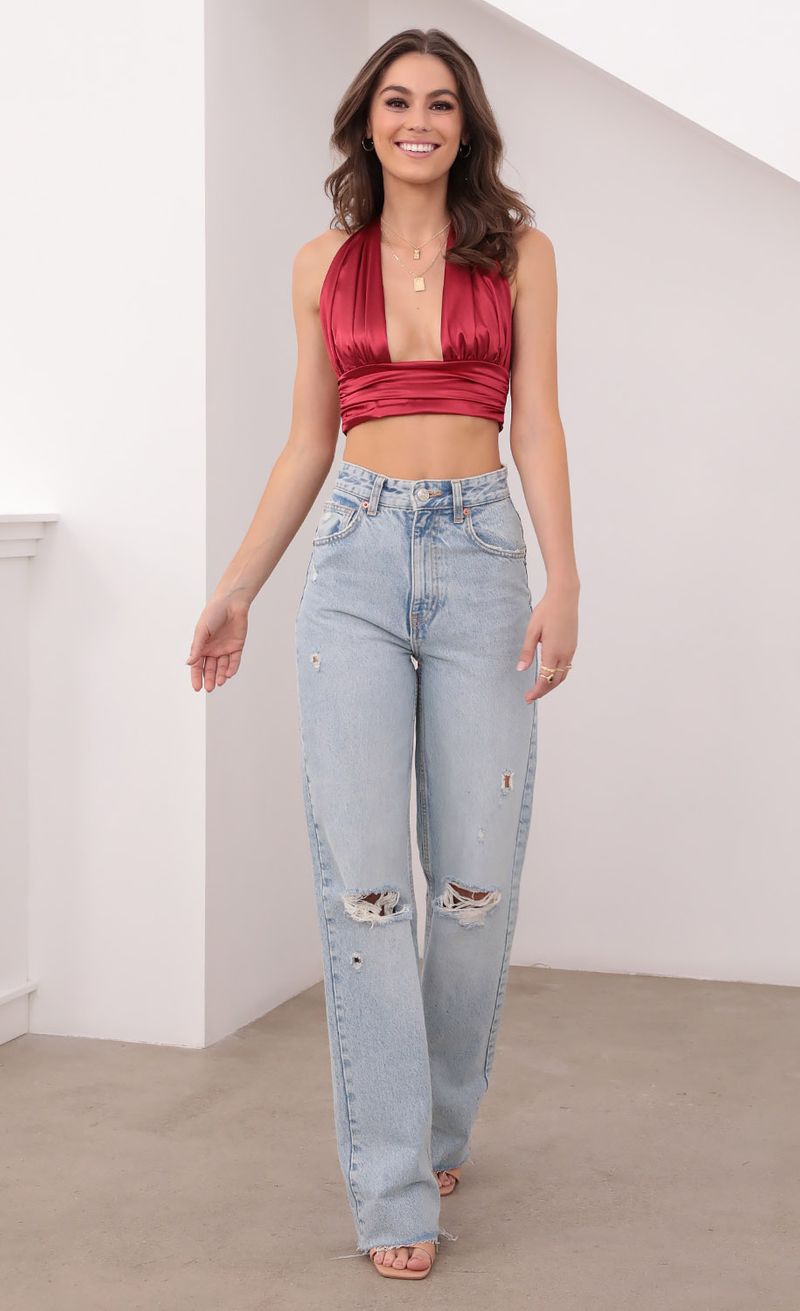 Picture Rowan Satin Top In Red. Source: https://media.lucyinthesky.com/data/Aug21_1/800xAUTO/1V9A0915.JPG