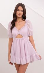 Picture Samantha Keyhole Cutout Dress in Lavender. Source: https://media.lucyinthesky.com/data/Aug21_2/150xAUTO/1V9A14801.JPG