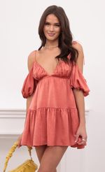Picture Noelle Baby Doll Dress in Coral. Source: https://media.lucyinthesky.com/data/Aug21_2/150xAUTO/1V9A3158.JPG