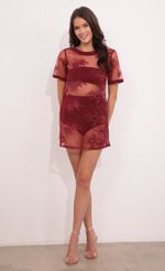 Picture Demi Floral Lace Three Piece Set in Burgundy. Source: https://media.lucyinthesky.com/data/Aug21_2/150xAUTO/1V9A5954.JPG