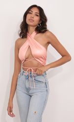 Picture Don't Cross Me Top in Peach. Source: https://media.lucyinthesky.com/data/Aug21_2/150xAUTO/1V9A6489.JPG