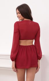 Picture thumb River Cutout Dress in Burgundy. Source: https://media.lucyinthesky.com/data/Aug21_2/170xAUTO/1V9A7755.JPG