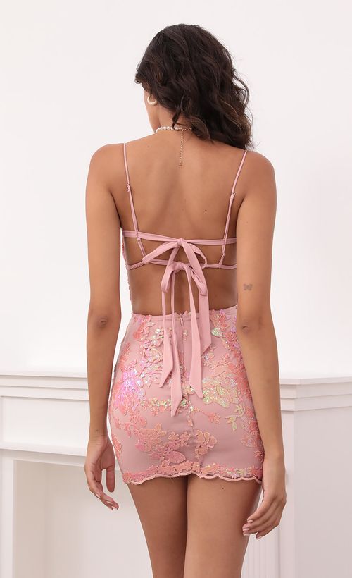 Picture Adelina Embroidered Lace Dress in Pink. Source: https://media.lucyinthesky.com/data/Aug21_2/500xAUTO/1V9A0443.JPG