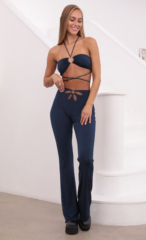 Picture Snoh Two Piece Pant Set in Navy. Source: https://media.lucyinthesky.com/data/Aug21_2/500xAUTO/1V9A3795.JPG