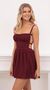 Picture Sawyer Fit and Flare Dress in Burgundy. Source: https://media.lucyinthesky.com/data/Aug21_2/50x90/1V9A1998.JPG