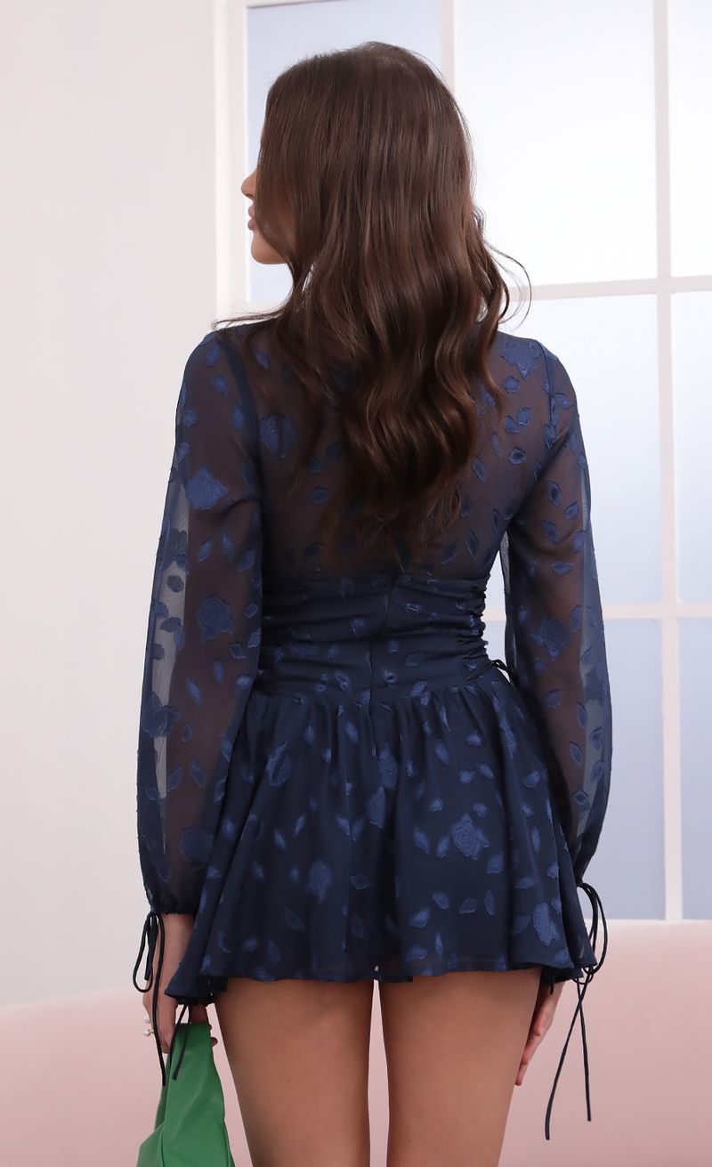 Picture Akari Floral Chiffon Dress in Navy. Source: https://media.lucyinthesky.com/data/Aug21_2/800xAUTO/1V9A1902.JPG